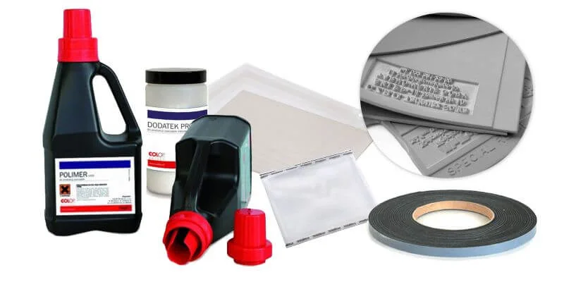 Materiały do produkcji pieczątek różnymi technologiami